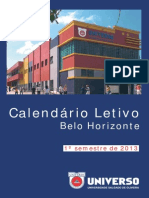 Calendario Academico 2013 1 Belohorizonte