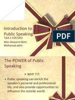 T1 Introduction To Public Speaking