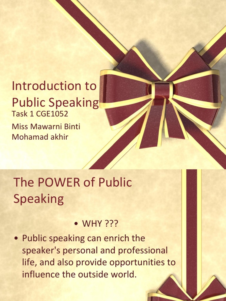 T1 Introduction To Public Speaking | PDF