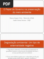 O Papel do Governo na preservação do meio ambiente.