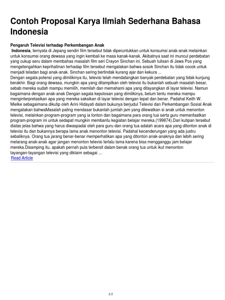 Contoh Artikel Ilmiah Bahasa Indonesia Kumpulan Soal Pelajaran 6