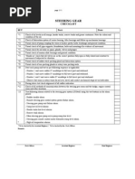 Steering Gear Check List