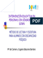 Lectura y Escritura Alumnos Con Doscapacidad Psiquica - Down Cadiz - Presentacion