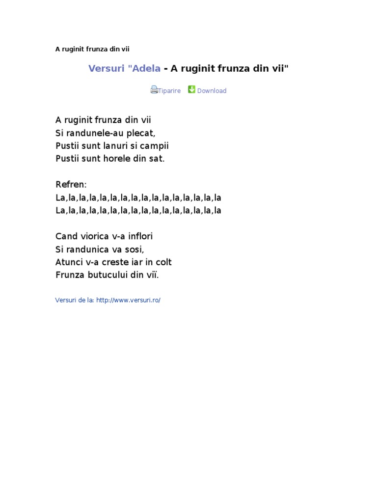 A Ruginit Frunza Din Vii