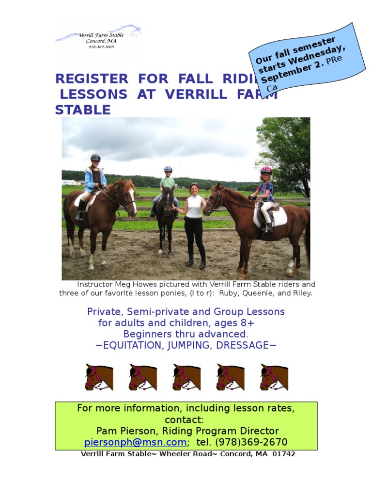 VFS Fall Lesson Flyer 082009 | PDF