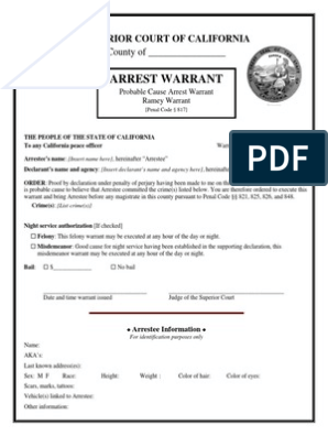 Реферат: An Arrest Warrant Essay Research Paper Arrest
