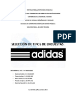 Selección de Tipos de Encuesta, Adidas.