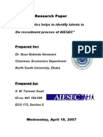 How Statistics Helps To Identify Talents in The Recruitment Process of AIESEC