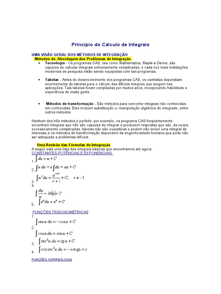 Princípio Do Cálculo de Integrai1 | PDF