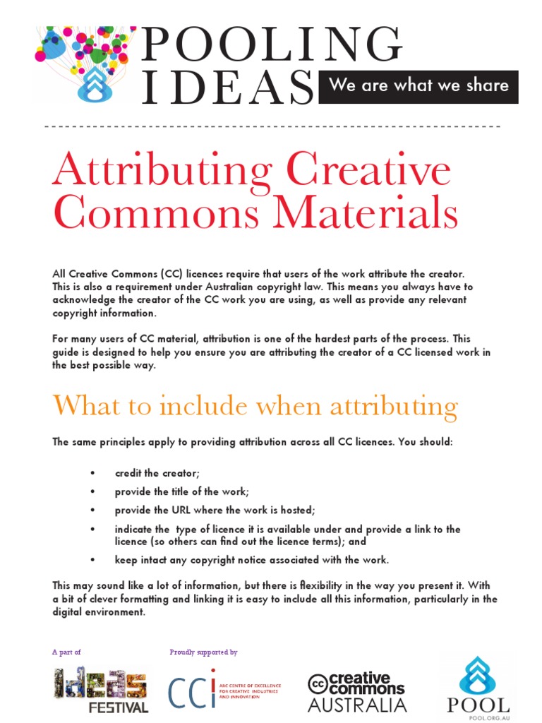 Attributing Creative Commons Materials | PDF | Social Science | Art