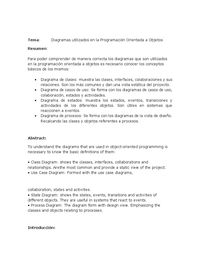 Diagramas en Programación Orientada a Objetos | PDF | Caso de uso ...