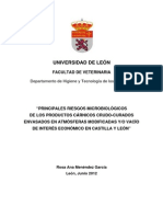 "Principales Riesgos Microbiológicos de Los Productos Carnicos Envasados en Atmosferas Modificadas