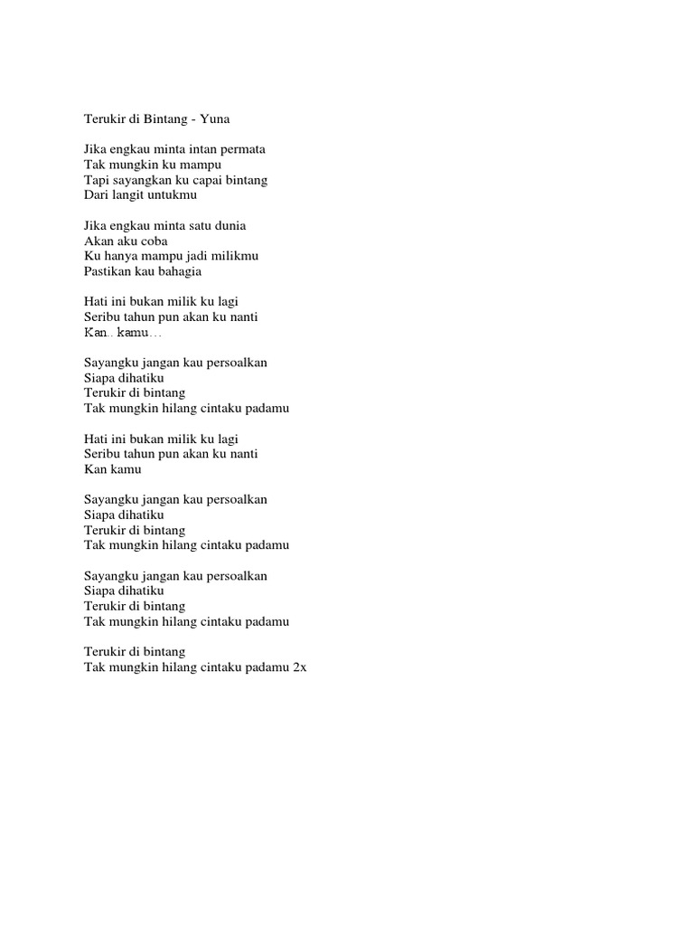 Lirik Lagu Yuna Pdf