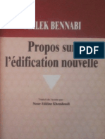 Propos Sur l'Edification Nouvelle Malek Bennabi