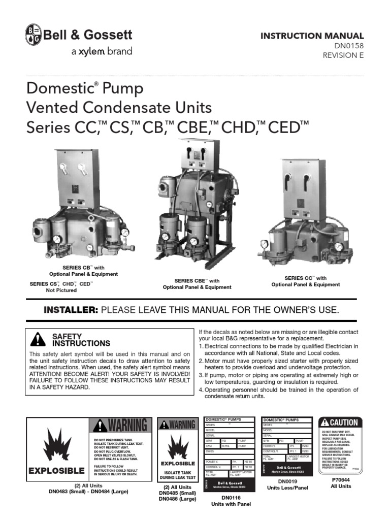 Steam Condensate Return Unit Manual Pump Leak