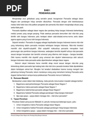 Pancasila Sebagai Dasar Negara Dan Pandangan Hidup Bangsa Indonesia