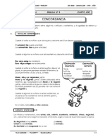 Iii Bim - Leng - 4to Año - Guia Nº8 - Concordancia