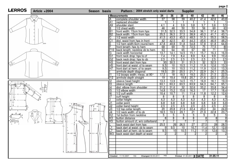 1/2 Waist Width Measurement Guide | PDF