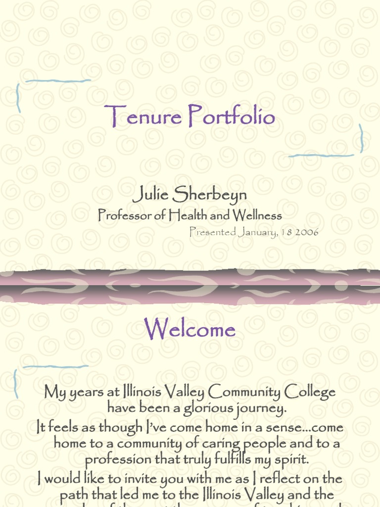 Tenure Portfolio Physical Education Educational Technology Free