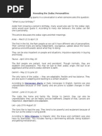 Revealing the Zodiac Personalities