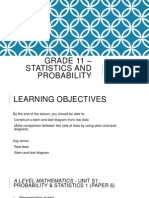 Grade 11 - Statistics and Probability