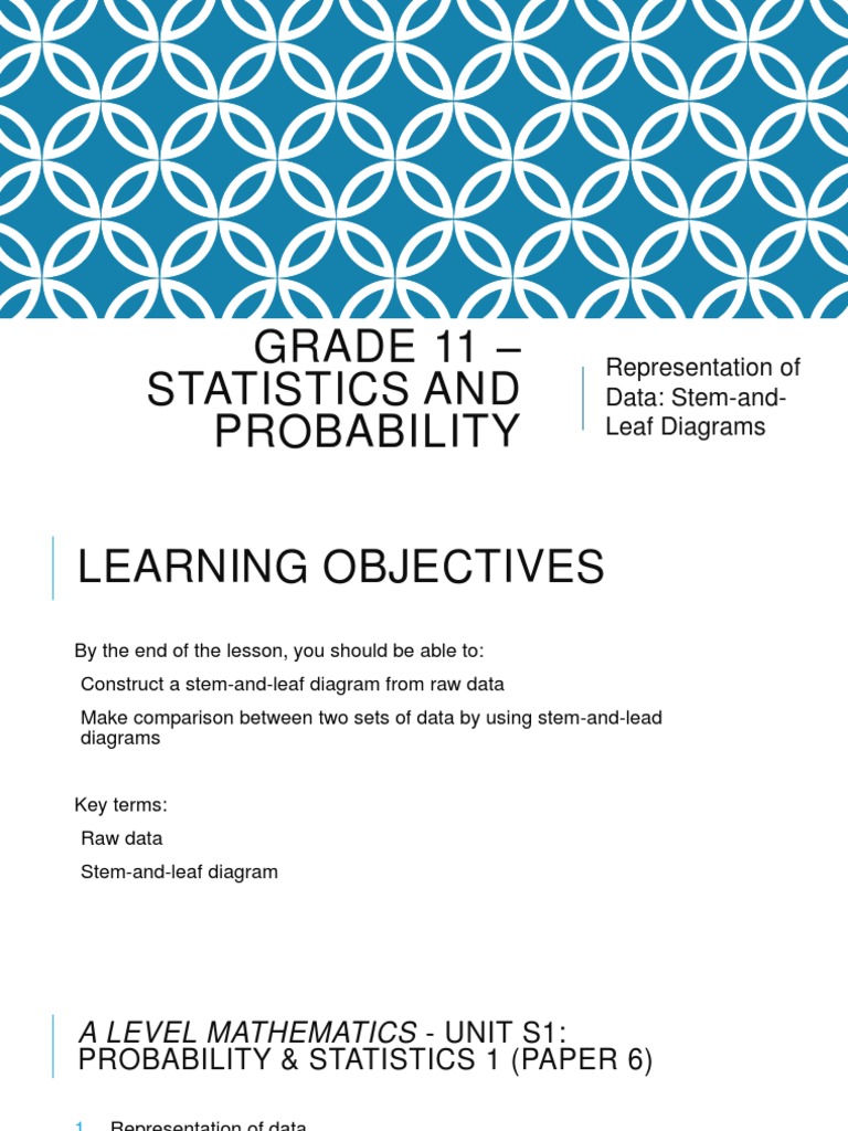 Grade 11 – Statistics and Probability | Diagram | Data