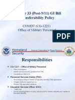 Chapter 33 (Post-9/11) GI Bill Transferability Policy: COMDT (CG-1221) Office of Military Personnel