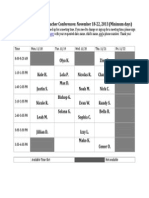 Mrs Mcgrane Conference Schedule 2013