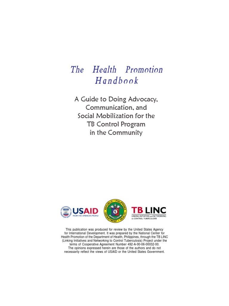 TB Control Program Health Promotion Guide | PDF | Tuberculosis | Public ...