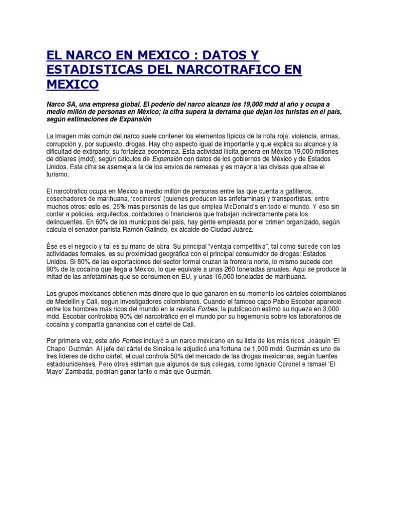 El Narco en Mexico | PDF | Cartel de Sinaloa | México