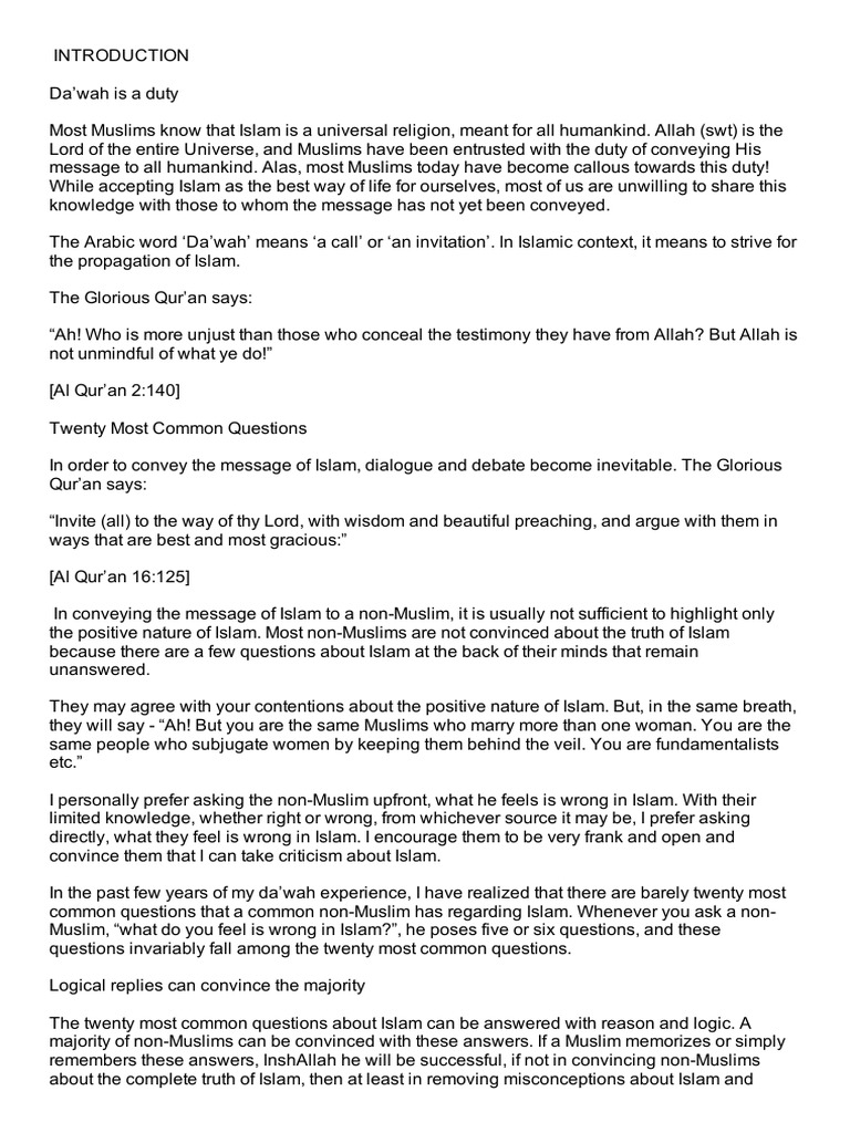 Understanding Da'wah in Islam | PDF | Abrahamic Religions ...