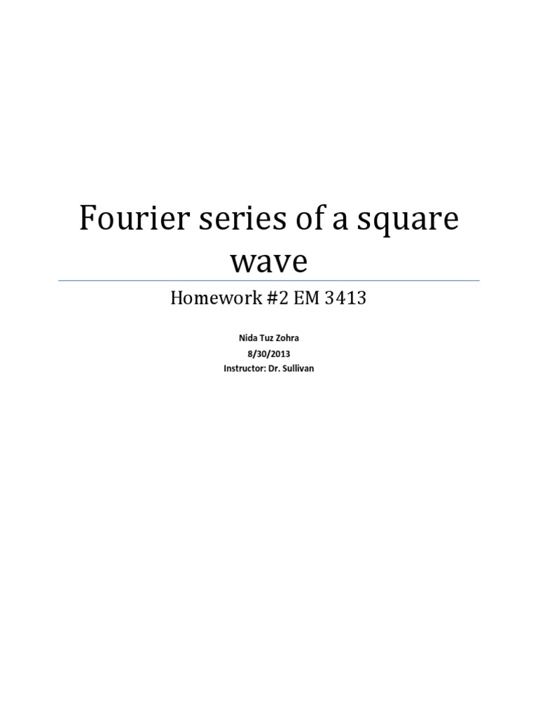 Fourier Series of Shifted Square Wave | PDF