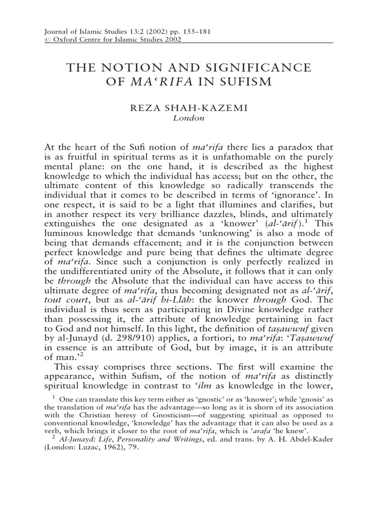 Understanding Ma'rifa in Sufism | PDF | Sufism | Gnosis