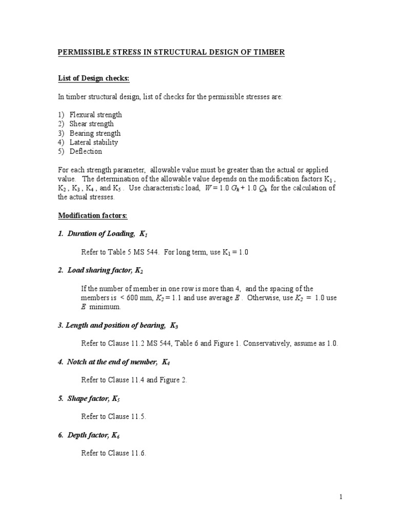 Timber Design: Permissible Stress Checks | PDF