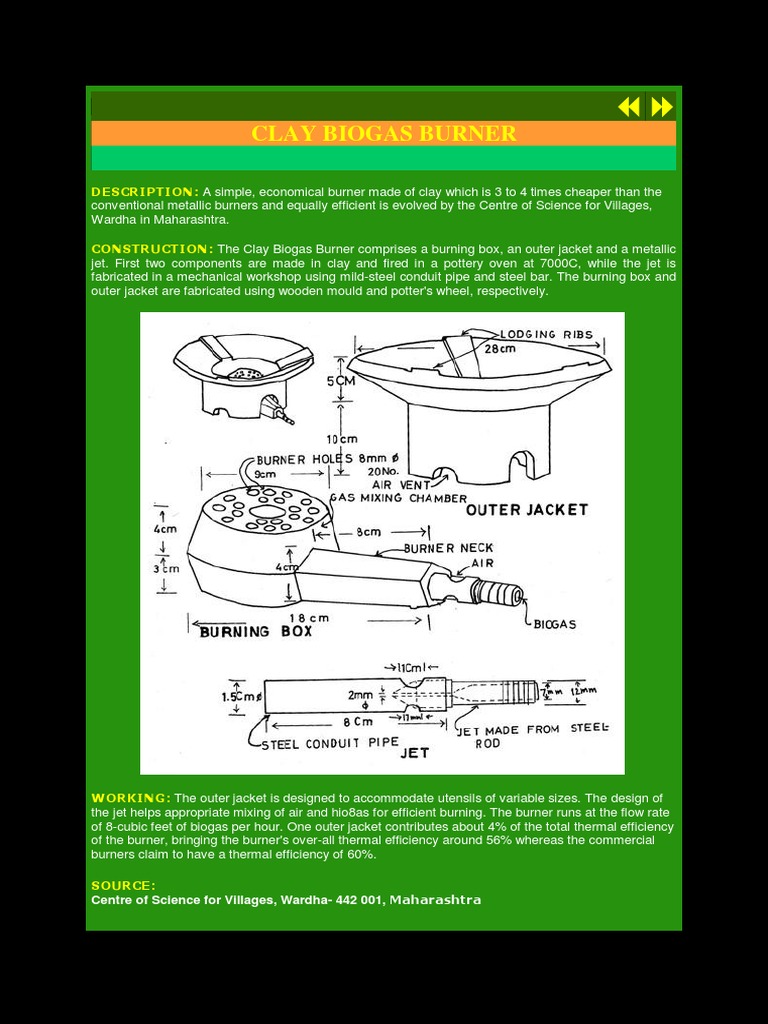Affordable Clay Biogas Burner Design | PDF