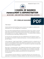 An Iso 9001: 2008 Certified International B-School: Sub: Cyber Law Management