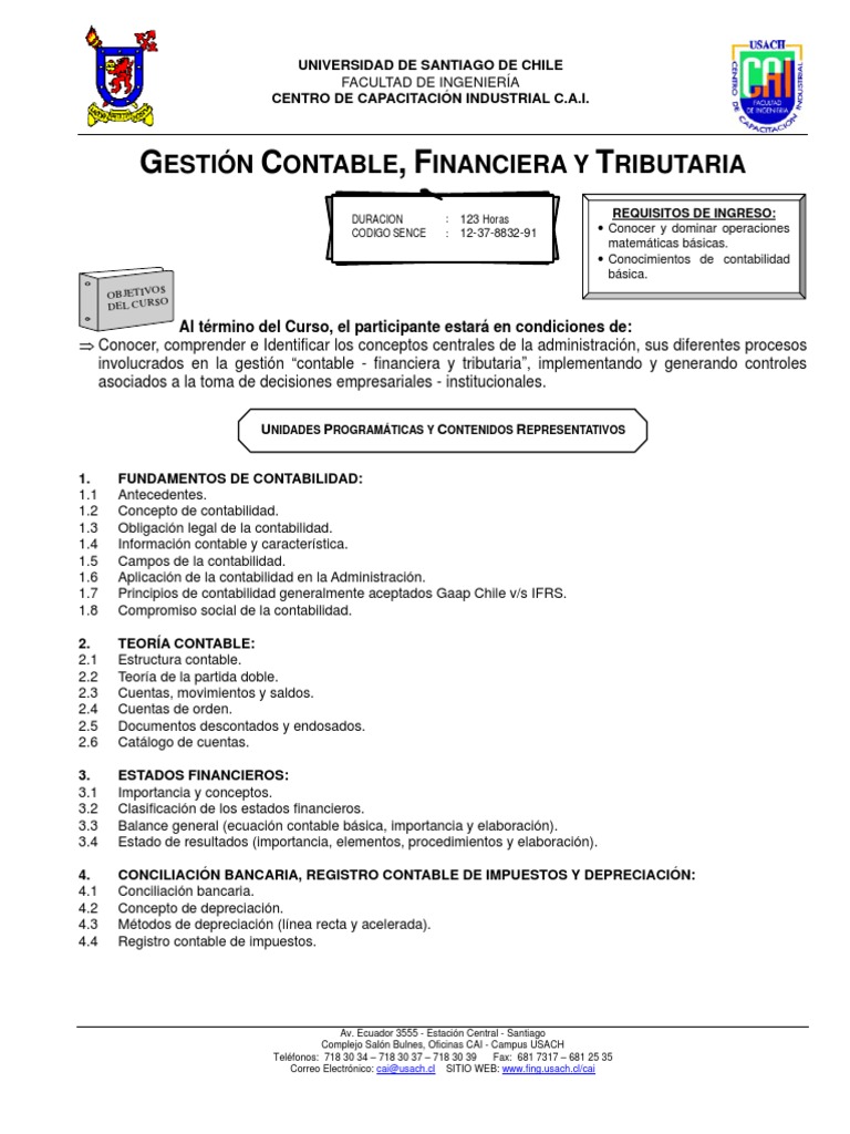 Curso de Gestión Contable y Financiera | PDF | Principios contables ...