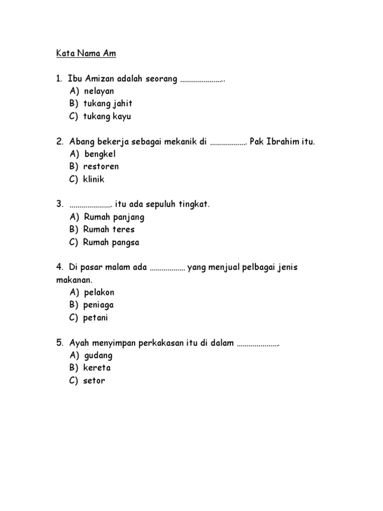 Latihan Tatabahasa Tahun 3 Pdf
