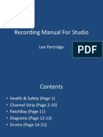 Recording Manual For Studio: Lee Partridge