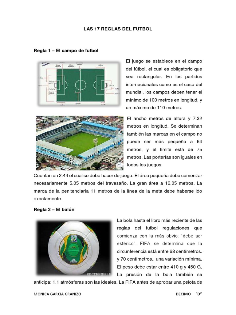 Las 17 Reglas Del Futbol