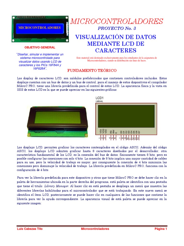 Control de LCD con MikroC PRO | PDF | Programa de computadora ...