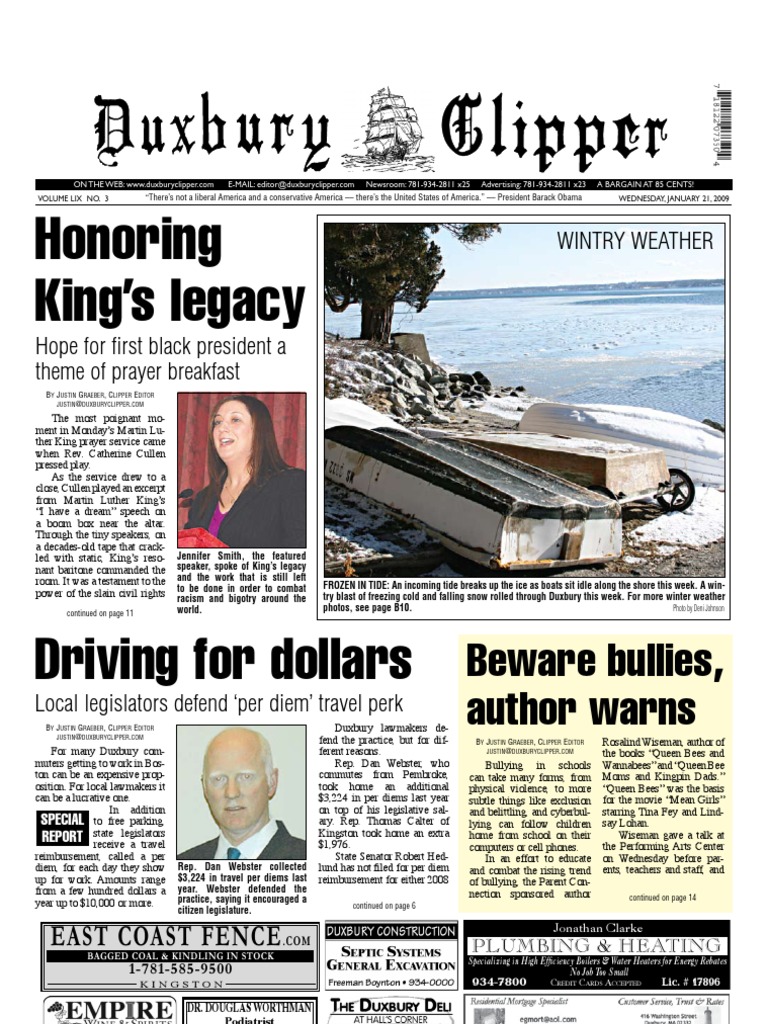 Duxbury Clipper 01 - 21 - 2009 | PDF | Intravenous Therapy | Firefighter