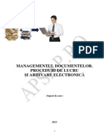Managementul Documentelor- Proceduri de Lucru-Arhivare Electronica