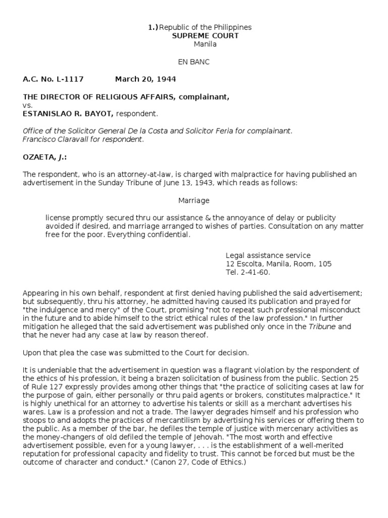 Ethics Cases Pdf Veto Lawyer