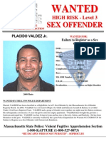 Placido Valdez Sex Offender Wanted Poster