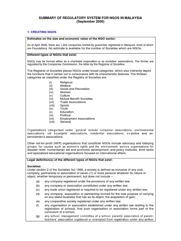 Registry Of Societies Malaysia - Fundacionfaroccr