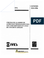 COVENIN 3231-1996 Cerchas de alambres de acero electrosoldadas para uso de refuerzo en losas de concreto armado.pdf