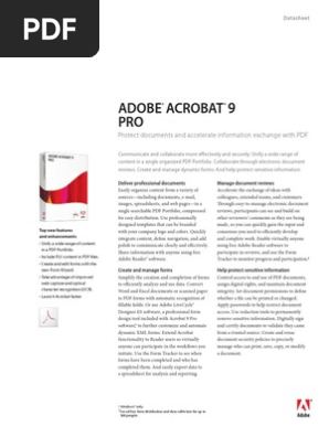Adobe Acrobat 9 PRO: Protect Documents and Accelerate Information
