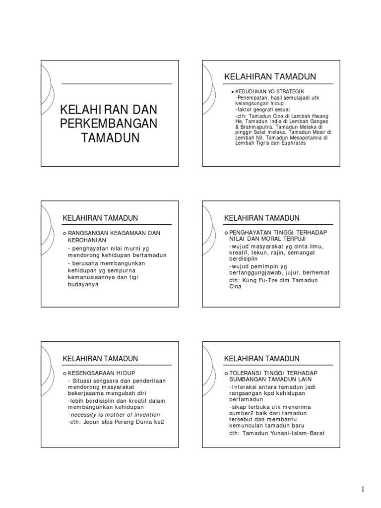 Kelahiran Perkembangan Tamadun Pdf
