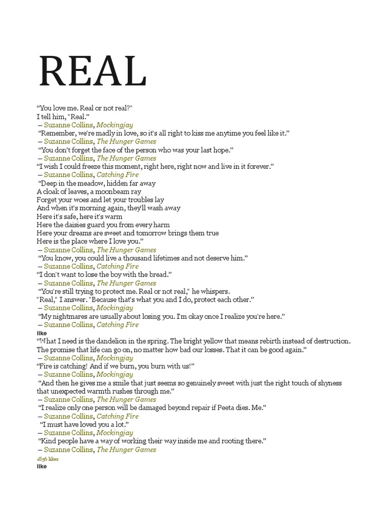Hunger Games Quotes | PDF | The Hunger Games | Science Fiction Novel  Trilogies